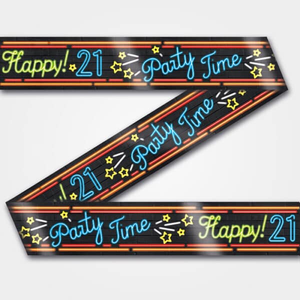 Neon Party Tape - Happy 21 (12 m)