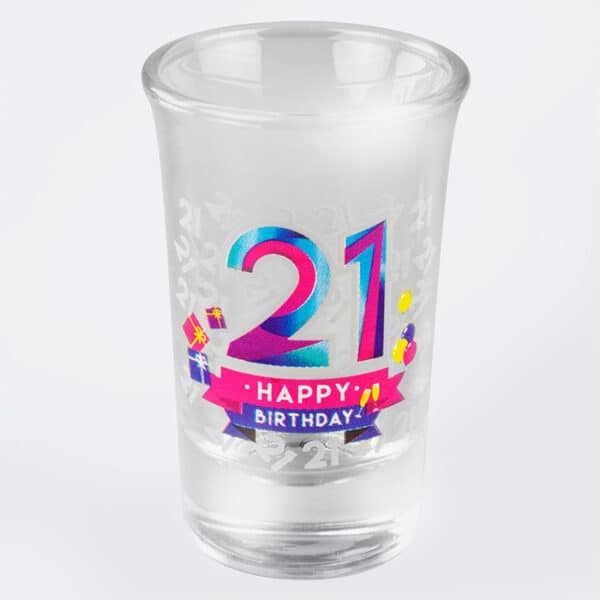 Cadeauglazen - 21 Happy Birthday (6 stuks)