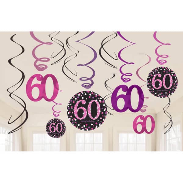 Sparkling Celebrations - Swirl Decoratie 60 Pink (12 stuks)