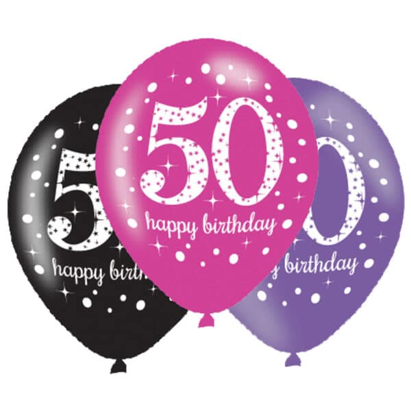 Sparkling Celebrations - Ballon 50 Pink (6 stuks)