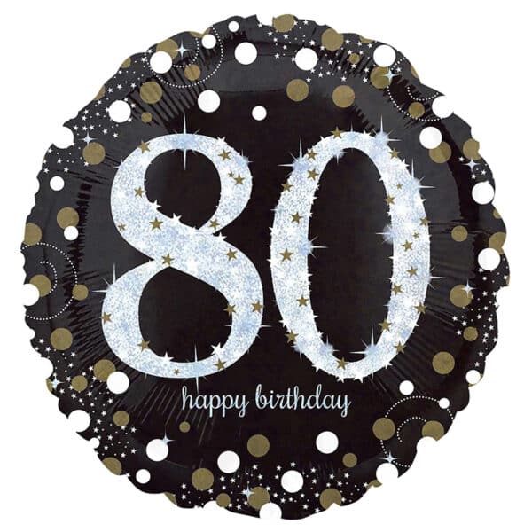 Folieballon 80 Jaar Sparkling Celebrations Goud 43 cm