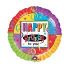 Folieballon Happy Birthday To You Meerkleurig 45 cm