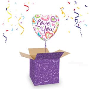 Folieballon Love You Meerkleurig Hartvorm