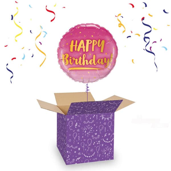 Folieballon Happy Birthday Roze 45 cm