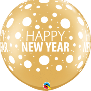 Megaballon Happy New Year Rose en Goud 2 stuks 76 cm