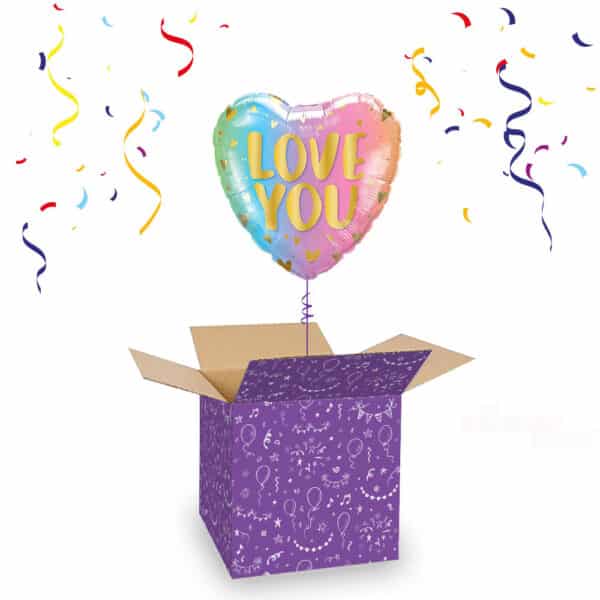 Folieballon Love You Gold Hartvorm 46 cm