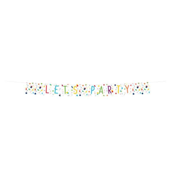 Letterslinger Confetti Verjaardag Let's Party (1.85 m)