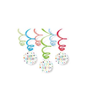 Hangdecoratie Swirl Confetti Verjaardag (6 stuks)