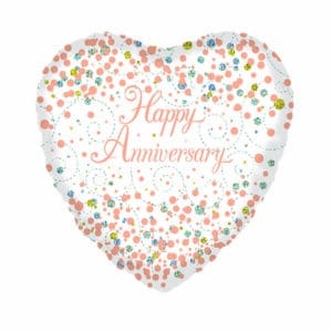 Folieballon Happy Aniversary Confettiprint Hartvorm