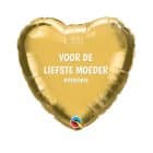 Folieballon -  Hart Goud "Voor de liefste Moeder"