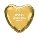 Folieballon -  Hart Goud "Voor de liefste Oma"