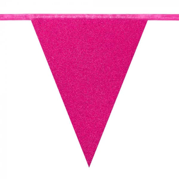 Kartonnen Glitter Vlaggenlijn Magenta