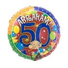 Folieballon Abraham 50 Meerkleurig 45 cm