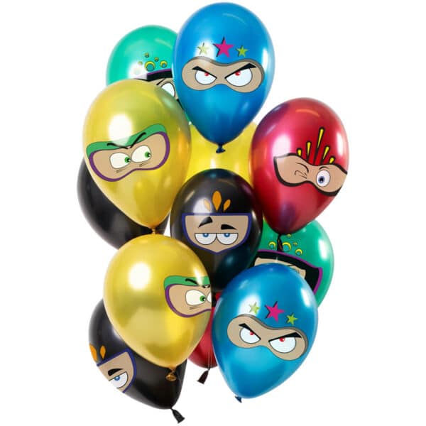 Ballonnen Superhelden Meerkleurig Metallic 30 cm - 12 stuks