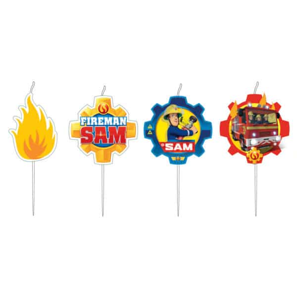 Brandweerman Sam 4 kaarsjes (7.3 cm)
