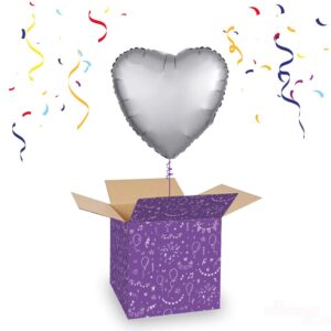 Folieballon "Satin Luxe Platinum" Hart 46 cm
