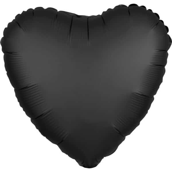 Folieballon "Satin Luxe Black" hart