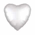Folieballon Hart Satijn Wit 46 cm