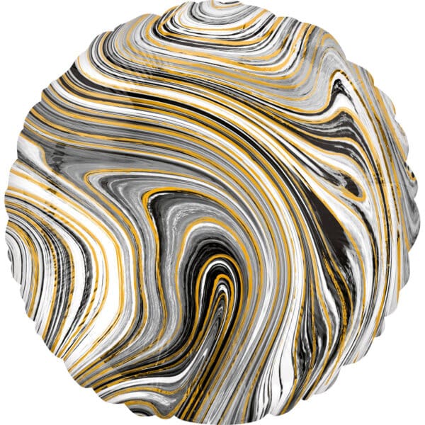 Folieballon rond Marble Black (45 cm)