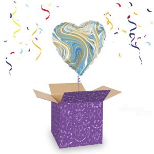 Folieballon hart Marble Blue (45 cm)