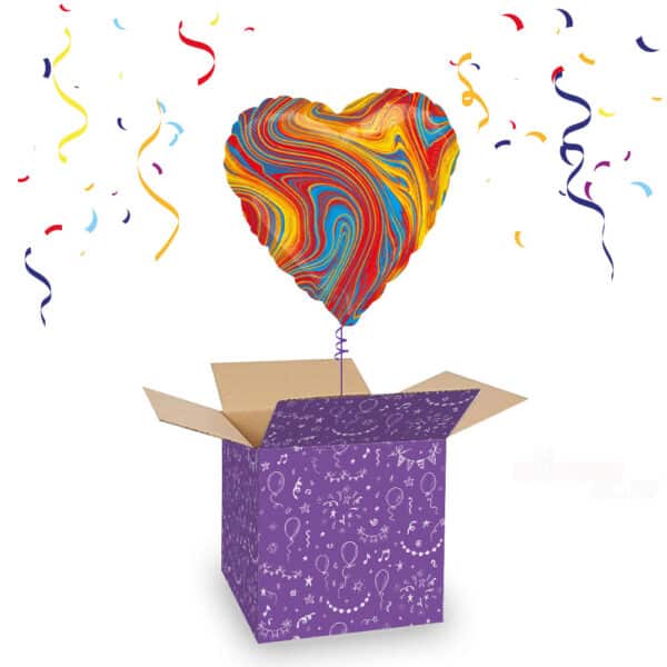 Folieballon Hart Marble Colorful Lava 45 cm
