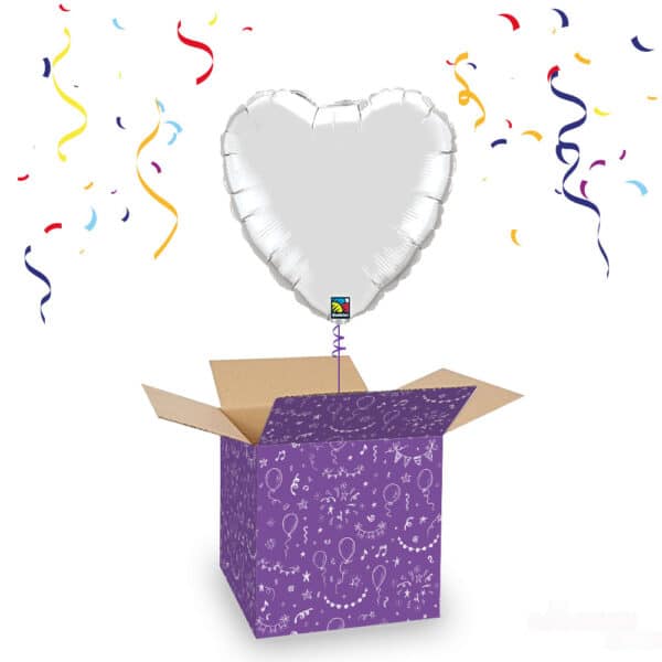 Folieballon Hart Zilver 46 cm