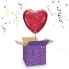 Folieballon Glittergraphic Rood Hartvorm 45 cm