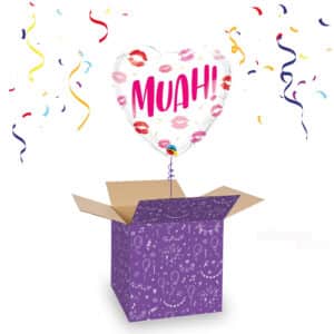 Folieballon MUAH! Zoentjes Hartvorm 46 cm