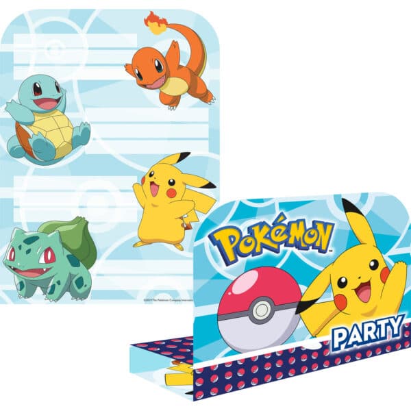 Pokémon 8 uitnodigingen met envelop
