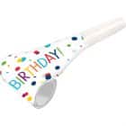 Feestfluitjes Confetti Verjaardag (8 stuks)