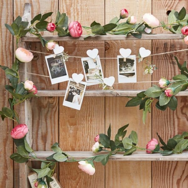 Slinger - bloemen roze 2 meter