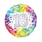 Folieballon 18 Confetti Regenboog 45 cm