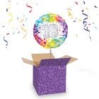 Folieballon 18 Confetti Regenboog 45 cm
