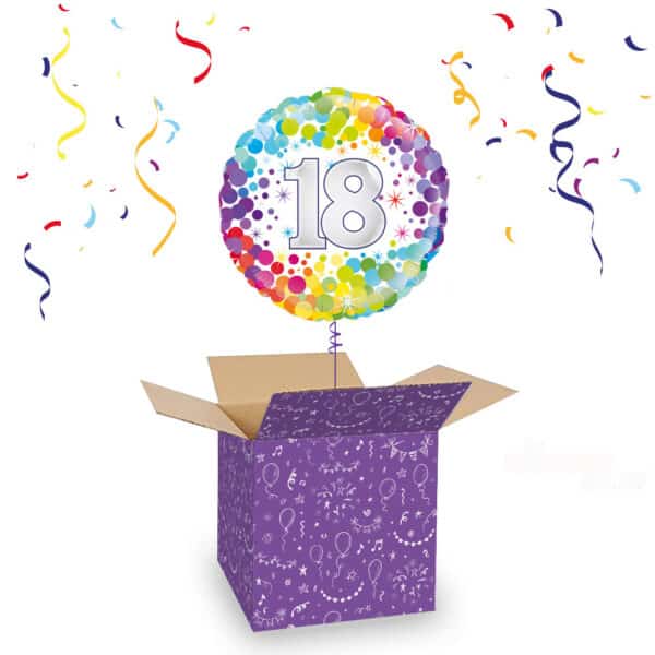 Folieballon 18 Confetti Regenboog 45 cm