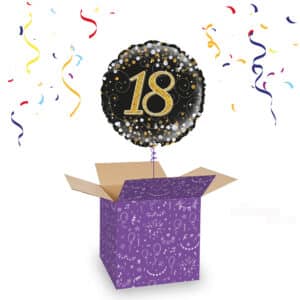 Folieballon Luxe Verjaardag 16 Zwart en Goud Holografisch Folieballon Luxe Verjaardag 16 Zwart en Goud Holografisch