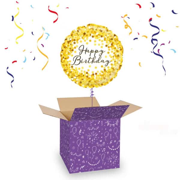 Folieballon Gold Confetti Happy Birthday