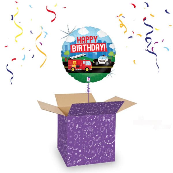 Folieballon Happy Birthday Politie Brandweer 46 cm