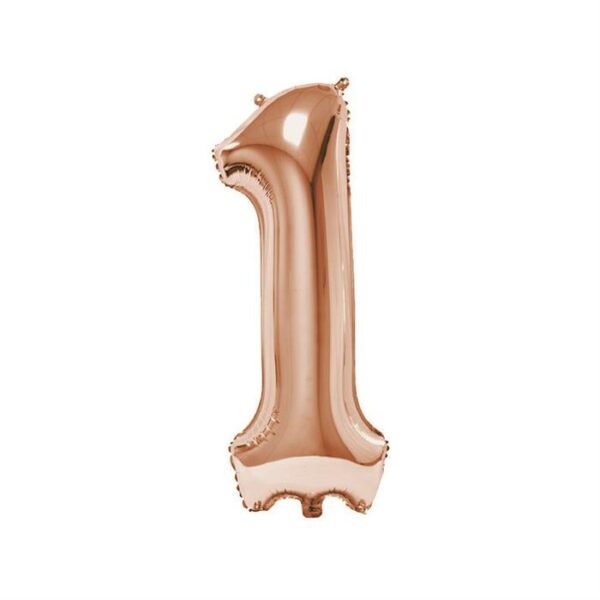 Folieballon Cijfer 1 Rose Gold - 92 cm