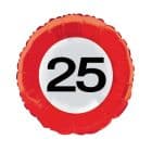 Folieballon 25 Verkeersbord 45 cm