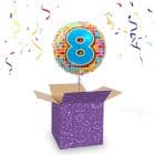 Folieballon 8 Jaar Geblokt Meerkleurig 45 cm