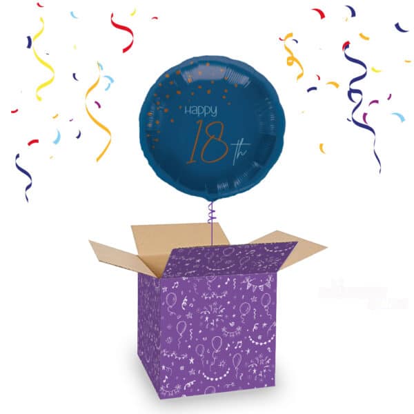 Folieballon 18 Jaar Elegant True Blue 45 cm