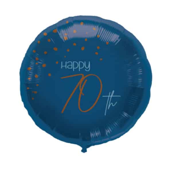 Folieballon 70 Jaar Elegant True Blue 45cm