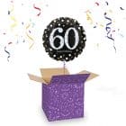 Folieballon Sparkling XL 60 jaar Zwart Met Goud 71 cm