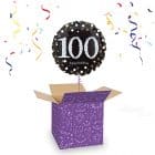 Folieballon Luxe Verjaardag 100 Zwart en Goud 45 cm