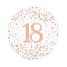 Folieballon 18 Jaar Sparkling Wit Rose Gold Holografisch 45 cm