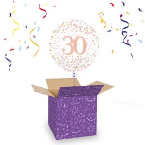 Folieballon 30 Jaar Sparkling Wit Rose Gold Holografisch 45 cm