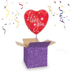 Folieballon I Love You Rood Holografisch Hartvorm 46 cm