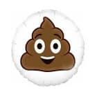 Folieballon Emoticon Poop Wit 46 cm