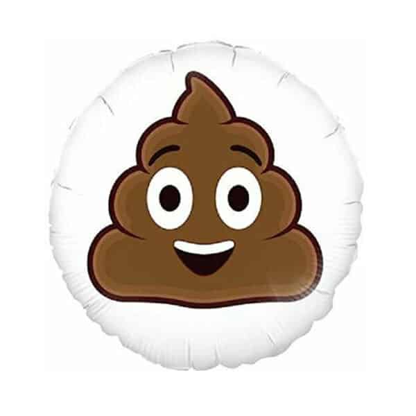 Folieballon Emoticon Poop Wit 46 cm