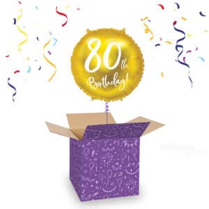 Folieballon 80 Birthday Goud 45 cm